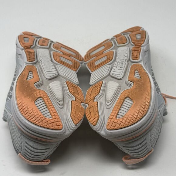 Hoka One One Bondi 7 Womens 7.5 Gray Orange Lightweight Running Shoes Sneakers - Picture 15 of 16